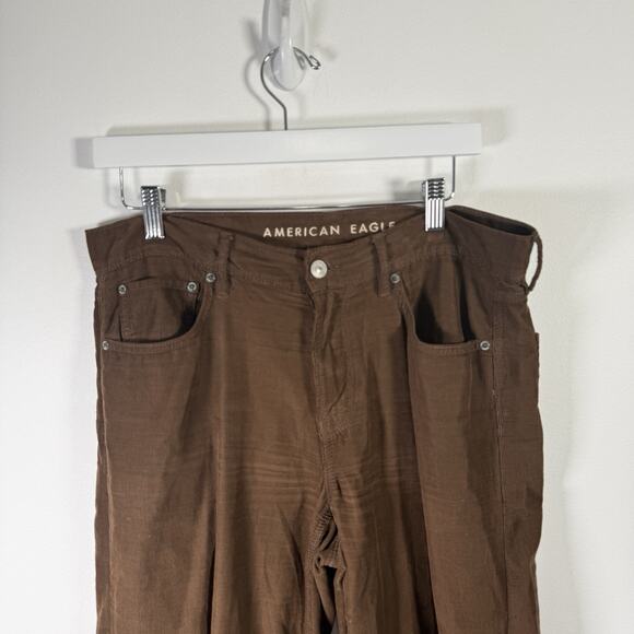 American Eagle Low Rise Skater Jeans Brown Corduroy Baggy Y2K Womens 6 - Picture 3 of 10